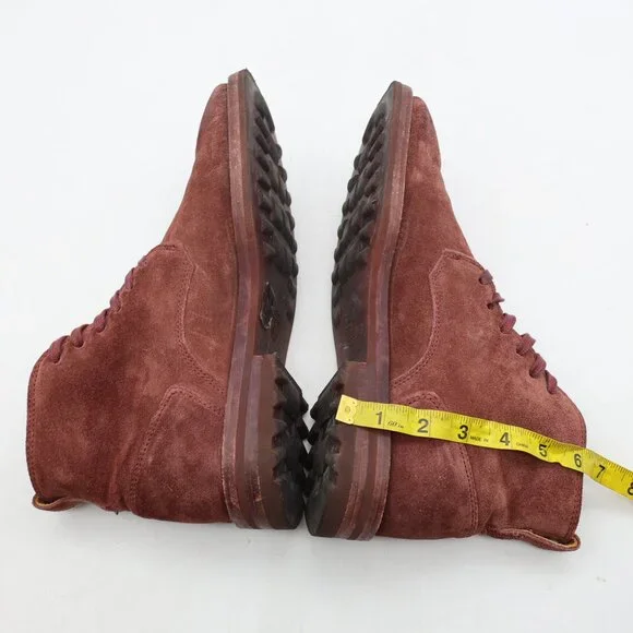 John Varvatos Freeman Lace Chukka Men EU 8.5 Burgundy Suede 